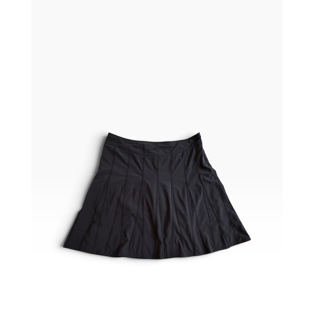 Athleta Wear About Skort Black Panel Pleat Tennis Golf Skirt Tall 14T